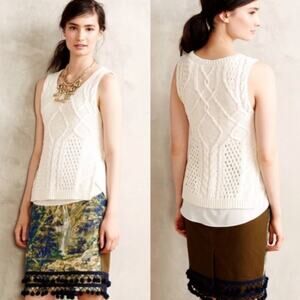 Anthropologie MOTH Neve Sweater Tank Cream Size XS